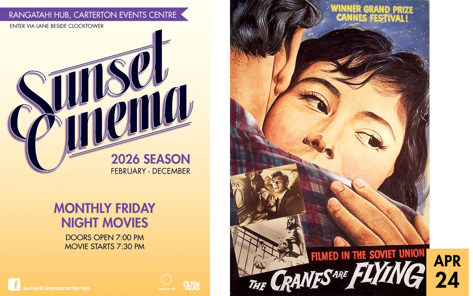 sunset cinema 2026 whats on APRIL