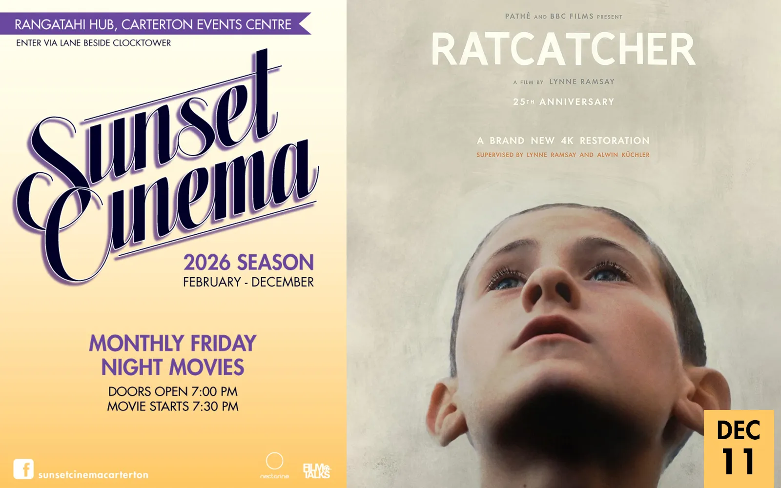 sunset cinema 2026 whats on DEC