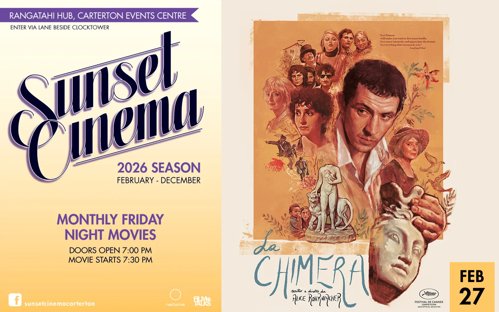 sunset cinema 2026 whats on FEB