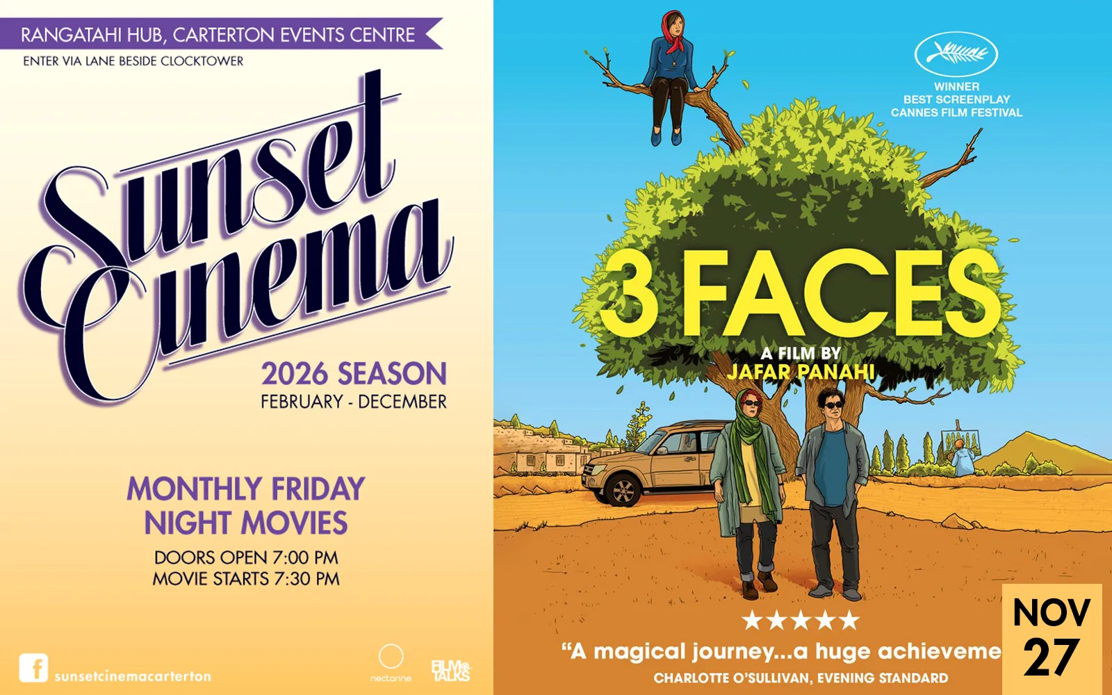sunset cinema 2026 whats on NOV