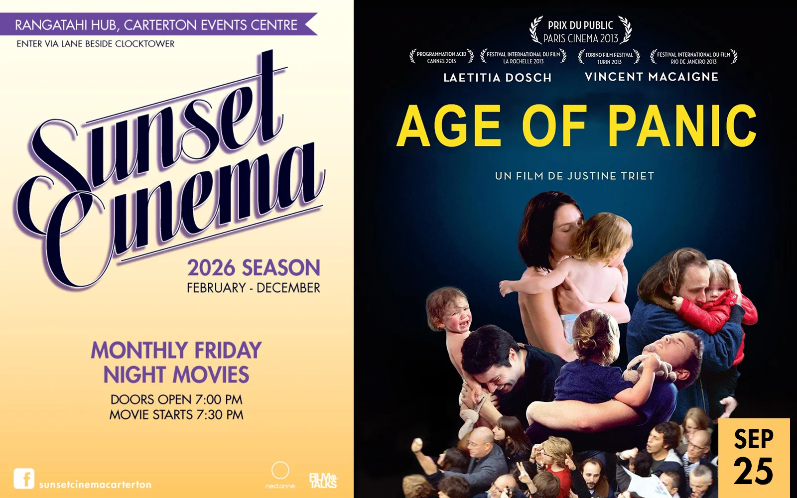 sunset cinema 2026 whats on SEP